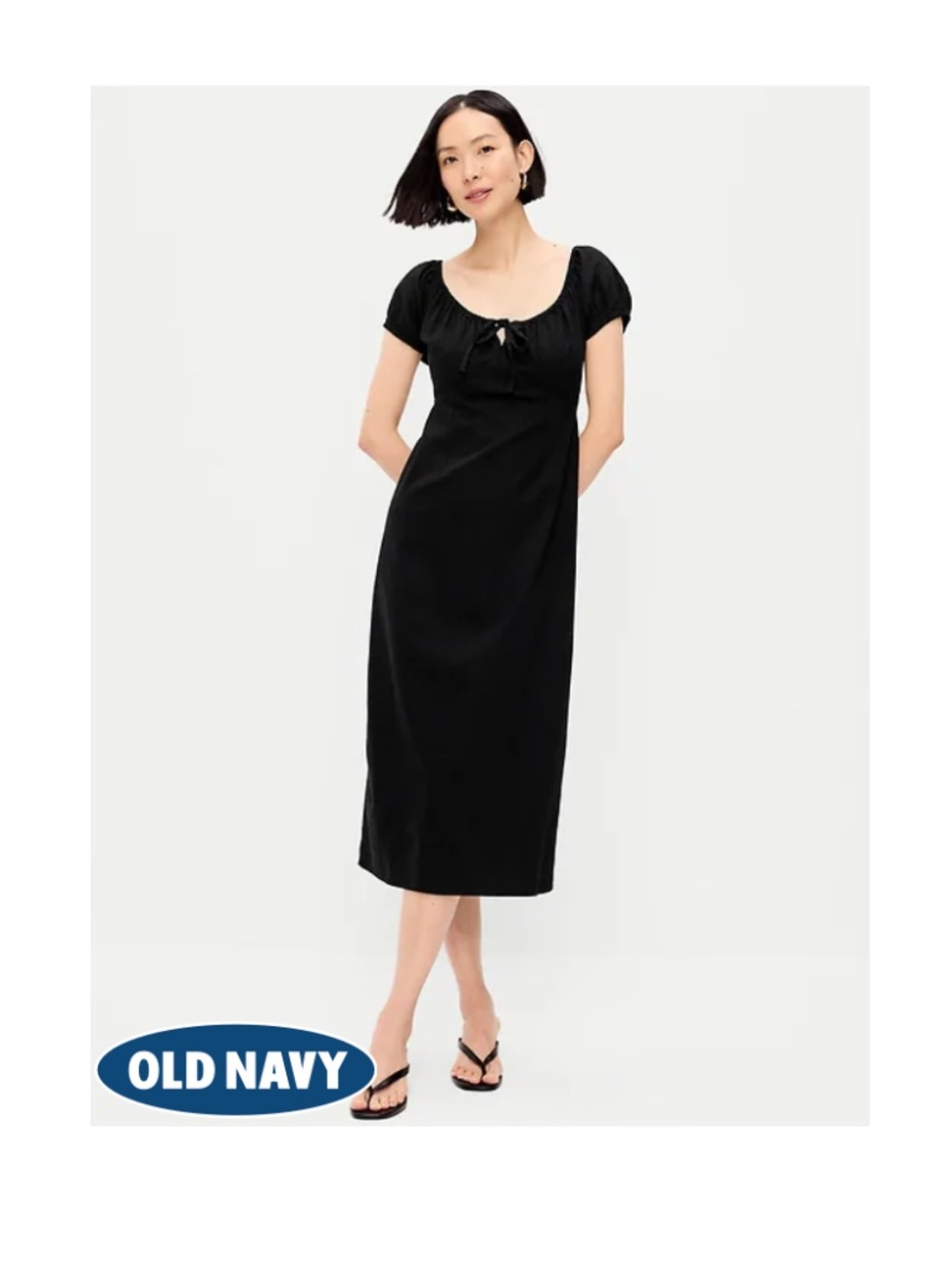 Short-Sleeve Scoop-Neck Midi Dress NWT Old Navy